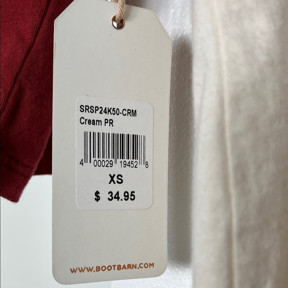 Shyanne Long Sleeve Graphic Tee - Red & Cream - Picture 10 of 12